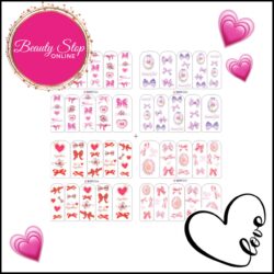 Water Transfer ~ Hearts & Bows ~ 4 Pack