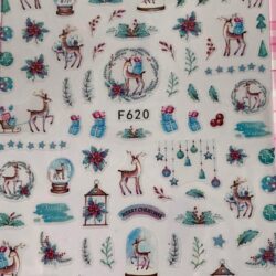 Christmas Nail Sticker - Blue Reindeer #620
