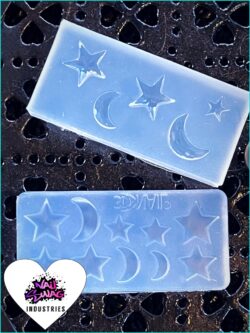 3D Silicon Mould - 'Stars' #1 & 'Moons' #2