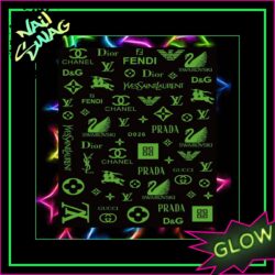 Designer Label Mix GLOW Stickers #026