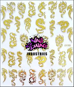Nail Sticker Dragon 2~ Gold #386