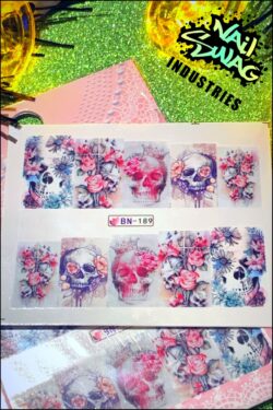 Watercolour Sculls & Flowers ~ Water Transfers ~ #189