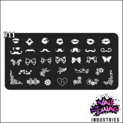 Stamping Plate - #11 Kisses & Bows