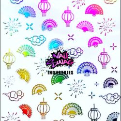 Nail Sticker China fans 1 ~ Multi Colour ##395