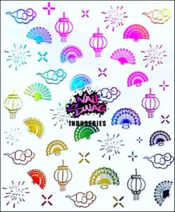 Nail Sticker China fans 1 ~ Multi Colour ##395