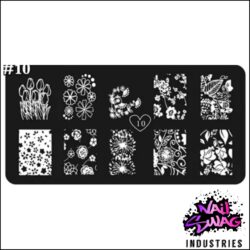 Stamping Plate - #10 Flowers & Stars