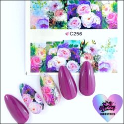 Water Transfers ~ Classic Roses ~ Blue/Pink/Cream Pastel #C256