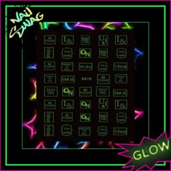 Designer Words GLOW Stickers #018