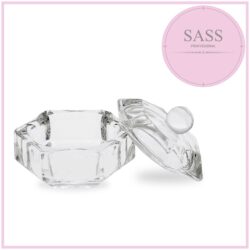Clear Glass Hexagonal Dappen Dish With Lid